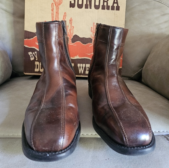 Sonora By Double West Rrown Square Toe Western Cowboy Boots size 8.5 EE - Picture 2 of 8